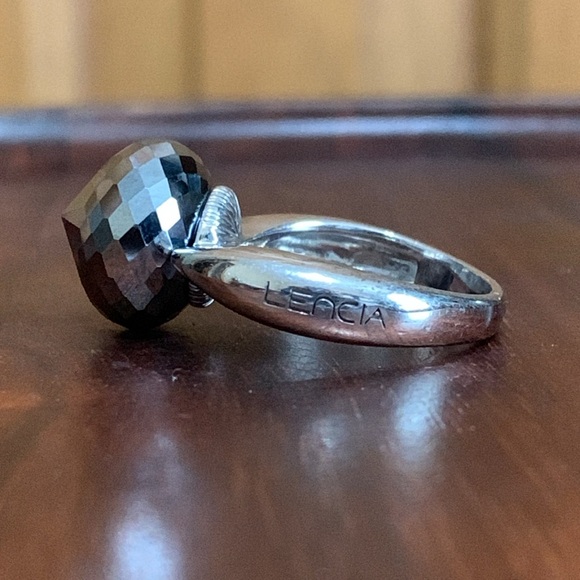 Lencia 925 silver ring with gray faceted stone size 6.5 - Picture 3 of 10